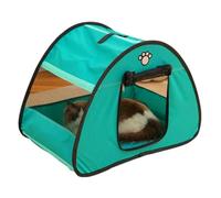 Floving Foldable Pet Tent Cat Delivery room Portable Dog House Oxford Cloth All season Universal Pet Supplies (Forest green)