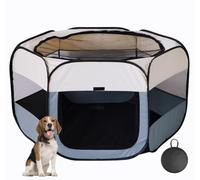 Floving Portable dog fence Foldable Pet playpen Delivery Room Cat enclosure Cat Pregnant Closed Pet Tent Dog Breeding Delivery Box with carrybag (XL, grey)