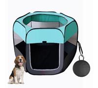 Floving Portable dog fence Foldable Pet playpen Delivery Room Cat enclosure Cat Pregnant Closed Pet Tent Dog Breeding Delivery Box with carrybag (M, Mint Blue)