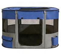 Floving Portable Doghouse Pet fence Foldable Pet playpen Rectangle Delivery Room Cat Nest Cat den Puppy house Kennel Closed Pets Tent Navy (80x60x55cm)