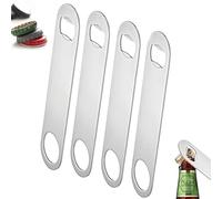 FLOW Barware Bar Blade, 18cm Steel Bottle Opener | Heavy Duty Crown Bottle Openers | Professional Dual Version Bar Blades Bottle Opener | 4X Silver