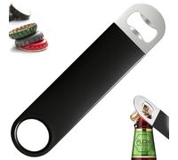 FLOW Barware Bottle Opener, 18cm Bar Blade | Rubber Coated Steel Beer Bottle Opener | Professional Dual Version Bar Blades Beer Openers | Black