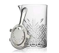 FLOW Barware Cocktail Mixing Glass & Strainer | 700ml Stirring Glass & Hawthorne Strainer Set for Making Negroni, Old Fashioned & Classic Cocktails