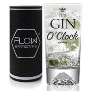 FLOW Barware Gin Glass | 360ml Tall Gin Glass for Men/Women with Unique Heavy Base | Tall G&T Highball Glasses Gift Set | Idial Glasses G&T Cocktails