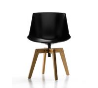 Flow Chair Four-Foot Frame Oak MDF Italia-Black - mdf_italia_F052119 S042 Schwarz