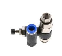 Flow Control Silencer Meter-Out Rotatable 8 mm - G1/4''-G1/8'' Brass/PA 66 with Pilot Operated Check Valve