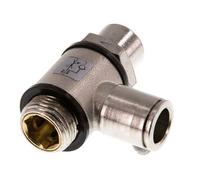 Flow Control Valve Meter-In Elbow 10 mm - G3/8'' Brass Slotted Screw Banjo
