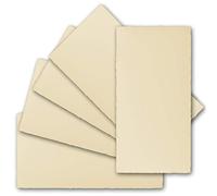 Flow Discount. DL Card Genuine Handmade Paper - 100 x 210 mm Ivory Semi Matt, Original Zerkall Handmade/with Small Gift DIN long Altweiß
