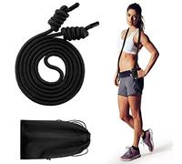 Flow Exercise Rope for Fitness Flow Double Braid Workout Rope with 2 Pcs Cloth Bags Adjustable Length Jump Ropes for Working Out Men Women Home Gym Training Indoor Outdoor, 9 ft (Black, 1 Pcs)