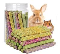 Flow fire 30 Pcs Timothy Hay Sticks for Rabbit Chew, Rabbit Treats Boredom Breaker, Natural Grass Stick for Chinchilla, Guinea Pig, Hamsters, Gerbils, and Small Rodent Pet Toys
