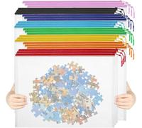 Flow fire A3 Plastic Zip Wallets, 24 Pcs Mesh A3 Zipper File Folders Lock Bags, Waterproof Document Storage Bags for School Office Travel Receipts Storage