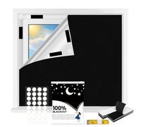 Flow fire Blackout Blinds Stick On 300 x 145 cm, No Drill Temporary Blackout Blind, Cut to Size Window Cover for Bedroom, Nursery, Travel and Renters