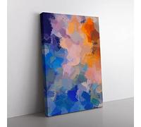 Flow Free Abstract Canvas Print for Living Room Bedroom Home Office Décor, Wall Art Picture Ready to Hang, 76x50 cm (30x20 Inch) CAN3020-V1022-CK-2115