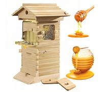 Flow Hive Beehive Starter Kit, Bee Hive for Beekeeping, Complete Bee Box with Honey Spout and Observation Window, Includes Carpenter Bee House for Garden Pollinators