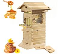 Flow Hive Beehive Starter Kit, Bee Hive Frame Complete Bee Box with Observation Window & Honey Spout, for Garden Pollinators