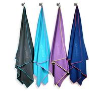 Flow Hydro Sport Towel - Microfiber Quick Dry Swimming Towels for Swim, Pool, Triathlon, and Other Water Sports in Medium and Large Sizes (Aqua, Large (60" x 30"))