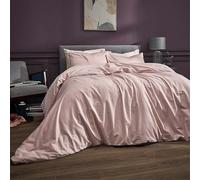 FLOW & ME Premium 100% Cotton Sateen Duvet Cover - 400 Thread Count, Temperature-Regulating, Breathable & Hypoallergenic Bedding with Mother-of-Pearl Button Closure (Rose, King Duvet Cover)