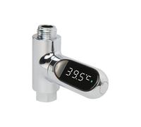 Flow Meter, LED Water Shower Thermometer 5°C-85°C Self-Generated Electricity Temperature Monitor Smart Meter