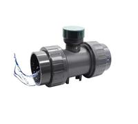 Flow Meter, PVC Digital Water Flow Meter with LCD Display RS485 Output Acid Alkaline Resistant Pipe Sensor for Irrigation for Water, Diesel(ZJPVC-LCD-DN32)