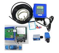 Flow Meter, TUF-2000B Wall Mounted Water Flow Meter Transducer Optional SD Storage Clamp Sensor Digital Liquid Ultrasonic Flowmeter for Water, Diesel, Gasoline, and Other Liquids(Host plus SD TS-2)
