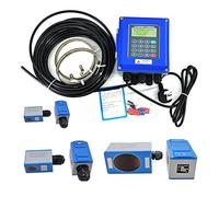 Flow Meter, TUF-2000B Wall Mounted Water Flow Meter Transducer Optional SD Storage Clamp Sensor Digital Liquid Ultrasonic Flowmeter for Water, Diesel, Gasoline, and Other Liquids(Host TS-2 TM-1 TL-1)