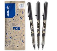 PILOT - Set of 3 V-Ball 07 - Liquid ink rollerball - Black - Medium Tip