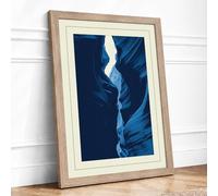 Flow Through Darkness Minimalist Framed Wall Art Print A1 (84.1×59.4cm) Oak, Wall Decor for Living Room, Bedroom, Office & Home, Ready to Hang, Art Gift