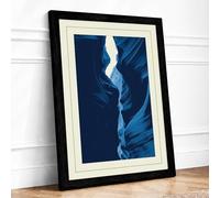 Flow Through Darkness Minimalist Framed Wall Art Print A2 (59.4×42cm) Black, Wall Decor for Living Room, Bedroom, Office & Home, Ready to Hang, Art Gift