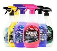 Flow Ultimate Complete Car Cleaning Bundle Set - 6x 750ml Car Detailing Kit with Glass Cleaner, Car Wash & Sealant, Dashboard Cleaner, Tyre & Wheel Cleaner, Multi-Purpose Spray for Interior & Exterior
