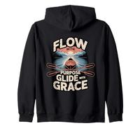 Flow With Purpose Glide With Grace Kayaking Zen Zip Hoodie
