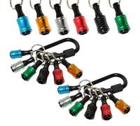 Flowarmth Portable Drill bit Holder, Flowarmth Drill Bit Holder, 1/4" Hex Quick Release Drill Bit Holder Keychain (12Pcs Color)