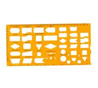 Flowchart Template 10x5 Inch Yellow Flexible Plastic Assorted Shape Stencils with Scale for Drafting, Drawing & More