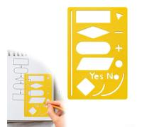 Flowchart Template Stencil Ruler for Diagrams, Process Symbols and Mind Maps, Portable Plastic Drawing Tool for Office Workers and Designers