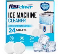 flowcheer Ice Machine Cleaner tablets Descaler, 24 x 10g, 1 year supply | Helps Remove Limescale & Hard Water Buildup for Countertop, Nugget, Portable & Standalone Ice Makers