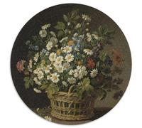 Flower 1000 Piece Circular Jigsaw Creative Oil Painting Seeking A Challenging And Relaxing Activity Games for Adults And Kids 1000pcs (67.5x67.5cm)
