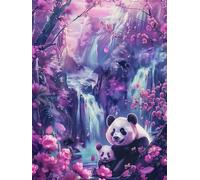 Flower 5D DIY Diamond Art, Diamond Painting Kits for Adults Panda, 5D Full Drill Crystal Gem Kits for Beginners, Crystal Art Crafts Pictures for Adults, House Decor, Gifts, Room Decor, 60x90cm 1-7006