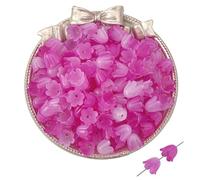 Flower Acrylic Beads Caps， Hollow Spacer Beads Filigree Bead Caps 10x8mm Multicolor DIY Craft Beads 600/1200 pcs(Rose Red,600pcs 10x8mm)