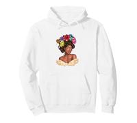 Flower Afro African American Woman Natural Black Hair Latina Pullover Hoodie
