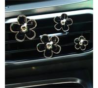 Flower Air Vent Clip 8Pcs Car Outlet Vent Clips Car Air Freshener Conditioning Aromatherapy Small Daisy Interior Decoration Accessories(Black)