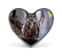 Flower Alpaca Fashion Heart Brooch Pins Lightweight Enamel Lapel Pin for Women Men, Hat Bag Jacket Clothing Accessory Jewelry Gift, Owl on a branch, Love form