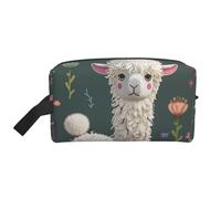 Flower Alpaca Printed Makeup Bag Travel Portable Cosmetic Bag Large Capacity Makeup Case Toiletry Handbag Organiser for Women