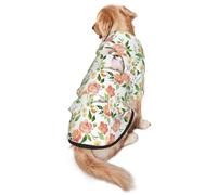 Flower And Bird Print Dog Hoodie For Medium To Large Dogs, Warm, Soft, Breathable Sweatshirt, Easy To Wear Jumper For Winter And Fall, Pet Coat Pullover