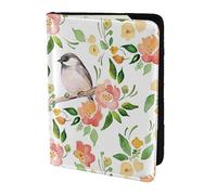 Flower And Bird Printing Passport Holder, Travel Essentials,Card And Passport Anti Theft Wallet,Sized To Fit All Standard Passports