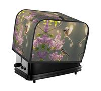 flower and bird Toaster Cover 2 Slice, Waterproof Bread Machine Covers with Pockets Universal Size Kitchen Small Appliance Cover with Handle, Dust and Fingerprint Protection
