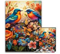 Flower And Bird World 1000Pc Adults Jigsaw Puzzle Wooden Jigsaw Perfect Home Or Office Decor, Ideal 50x75CM/19.68x29.52inch