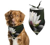 Flower and Black Zen Stones Dog Bandana Triangle Dog Scarf Washable Polyester Dog Bibs Cute Pet Bandana for Medium Large Dogs Puppy and Cats