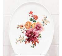 Flower and Butterfly Printed PVC Wall Sticker for Damp Environments Including For Bathroom and Toilet (MK1175)