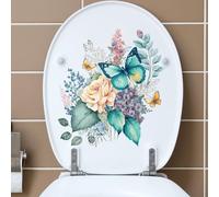 Flower and Butterfly Printed PVC Wall Sticker for Damp Environments Including For Bathroom and Toilet (MK1047)