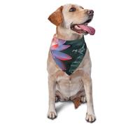 Flower and Dragonfly Dog Bandana Pet Scarf Accessories for Small Medium Dogs Cats Photo Prop, Triangle Pet Bandanas Adjustable Puppy Bib Washable Dog Kerchief Puppy Neckerchief
