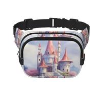 Flower and House Fanny Pack Adjustable Crossbody Bag Large Waist Bag Travel Belt Bag Unisex Bum Bag